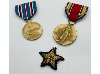 World War II Medals: Freedom From Fear And Want,' And 'American Campaign' And Star Patch