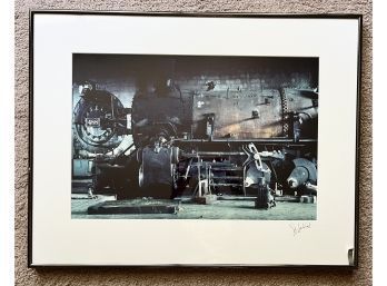 Moody Train Photograph Signed By Artist Greg Schlack, Matted (26 1/4 X 20 1/4)