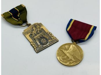 National Convention Metal 1953, And Faithful Service Medal Naval Reserve