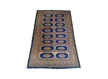 Lovely Blue And Orange Hand Woven Rug