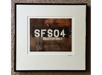 SFS04 Spray Painted Sign Photograph Signed By Artist Greg Schlack Matted And Framed (17 1/4 X 16)