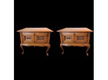 Pair Of Regal Side Tables With Single Shelf Storage. In Great Condition!