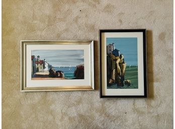 Colorful Shoreline Painting Collection Framed (26 1/2 X 18 1/2) (17 14 X 25 14)