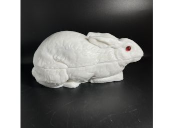 Antique Glass Rabbit Covered Dish, PATD March 9 1886