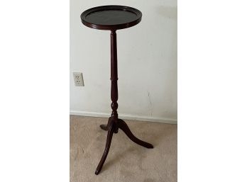 Tall 3-legged Wood Plant Stand,  11 Inch Circle , 17 X 36 Dark Burgundy