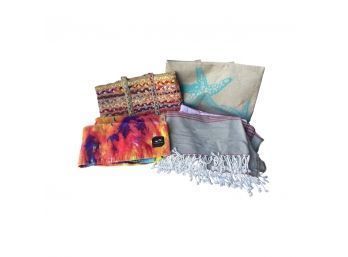 Two Large Beach Bags And Assortment Of Beach Towels!