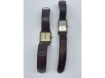 Two Vintage Watches With Brown Bands!