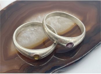 Beautiful .925 Sterling Silver Rings (2). Weighs 4.14 Grams Combined