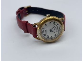 Consort Quartz Wristwatch With Small Leather Band.