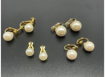 Adorable Earrings (4) Faux Pearls!