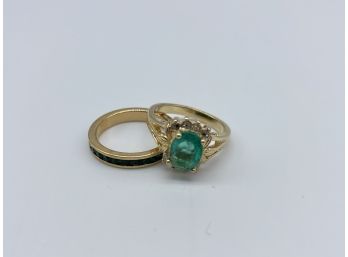 Two Stunning Green Gem Rings! No Stamps
