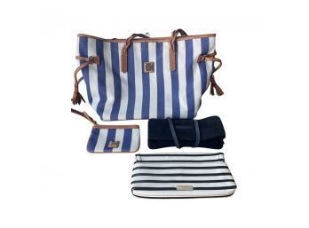 Dooney & Bourke Striped Purse And Kate Spade And David Yurman Clutches