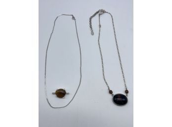 Two Beautiful Gem Pendant Necklaces