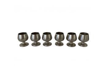 2 Inch Pewter Goblets With P Engraving (6 Count)