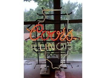 Retro Coors Illinois Neon Sign, Tested And Works!