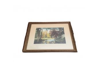 Enticing Waters By Wallace Nutting, Framed Print. Signed In Bottom Corner