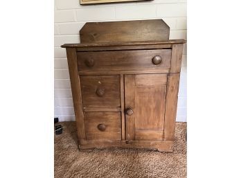 Vintage Standing Cabinet, One Cupboard, Three Drawers (27 X 14 X 36)