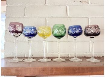 Colorful Glass Stemware Collection With Crystal Effect (6)