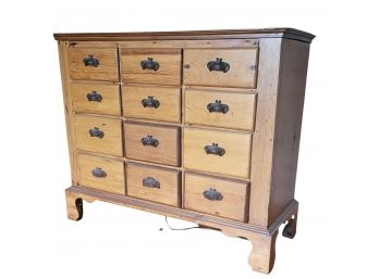 Antique Country Maple 12 Drawer Chest