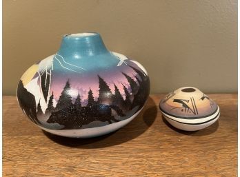 Decorative Southwestern Pottery Collection, Handmade And Signed