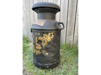 Vintage Black Cast Iron Milk Jug. Ed W. Hughes, Whiteford.