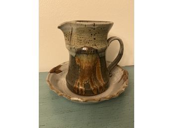 Handmade Pitcher And Water Basin Pottery