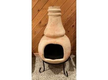 Chiminea Terra Cotta Fire Stove In Like New Condition