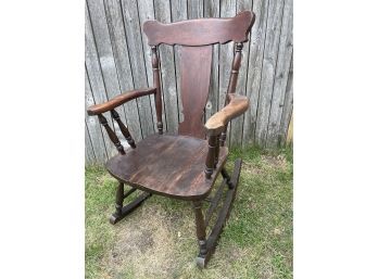 Beautiful Dark Wooden Rocking Chair