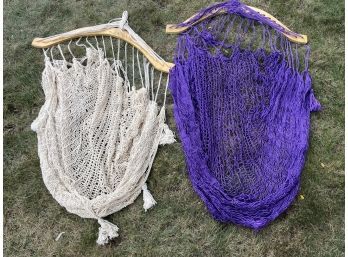 Two Rope Hammock Swings! Cream And Purple Colored