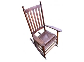 Rustic Rocking Chair With Woolrich Brand Chair Pad