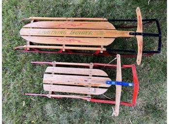 Vintage Sled Set (large Sled 55 X 13) (small Sled 38 1/2 13 1/2)