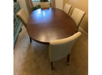 Dining Table With (6) Faux Leather Chairs From Pier 1