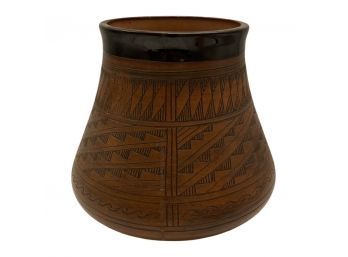 M. Clark Navajo Southwest Style Vase. Stands 8 Inches