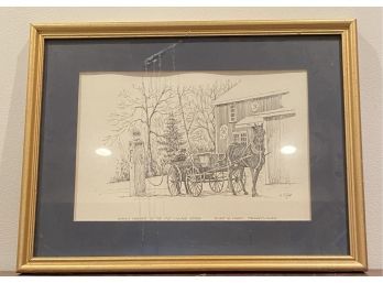 C. M. Goff Amish Farmer At The Old Village Store, Print, Framed