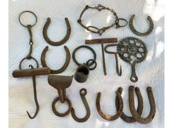 Antique Horse Tack  Accessories, Horseshoes, Hay Hooks, Bits