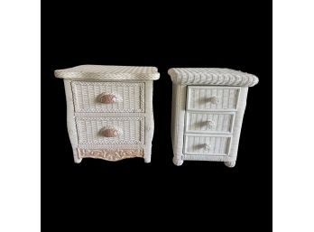 Two Adorable Wicker Side Tables