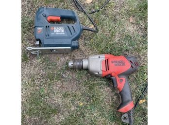 Black & Decker 3.2 A Variable Speed Jig Saw And Power Drill