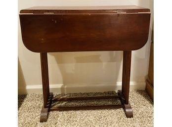 Antique Wooden Table With Folding Sides