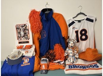 Incredible Collection Of Broncos Clothing And Gear! Jackets, Sweaters, T Shirt, Towels, Pompoms, Hat