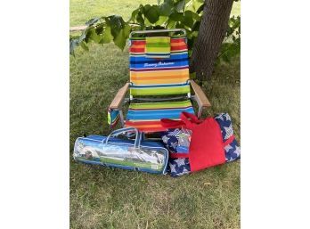 Backpacking Tent (2-3 Person), Picnic Blanket, And Outdoor Tommy Bahama Backpack Chair