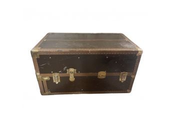 Large Vintage Black/gold/brown Trunk