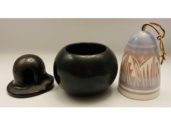 Birdell Pueblo New Mexico Pottery, Plus More Hand Crafted Pottery Pieces (3 Count)