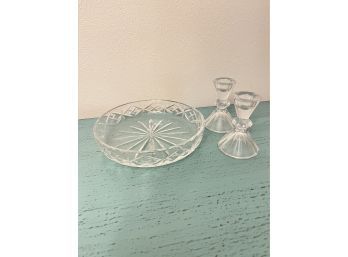 Crystal Dish And Candle Holders Collection