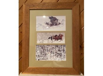 Bev Doolittle 3 Panel Framed Prints Including Woodland Encounter, Professionally Framed With Glass