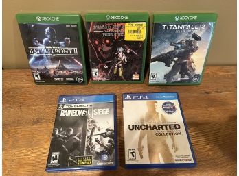 Collection Of PS4 And XBOX ONE Video Games, TITANFALL 2, Sword Art Online Fatal Bullet