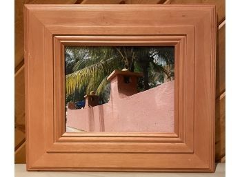 Framed Photograph Of Pink Stucco Southwest Style House