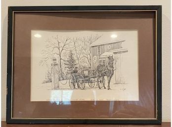 C. M. Goff Amish Farmer At The Old Village Store, Print, Framed