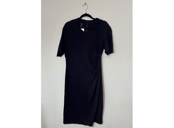 Escada Black Dress With Ruffled Accent, Womens Size 44 (45 Inches Long)