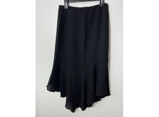 Escada Long Pure New Wool Black Skirt, Womens Size 38 (29 Inches Long)