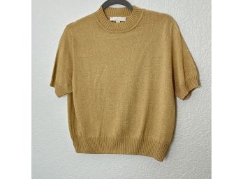 Lovely Gold Basic Sweater By St. John. Womens Size M